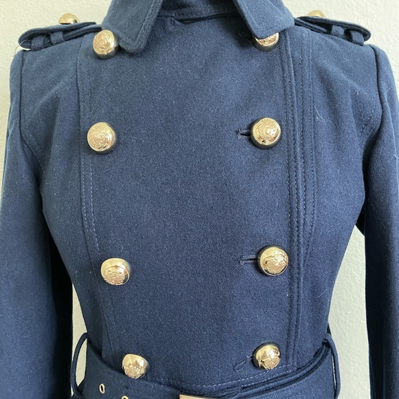 NWT Miss Sixty Cassie Coat Trench Military Double Breasted Fit and Flare - Picture 5 of 15